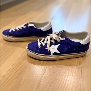 Golden Goose Navy Sneakers with White Accents